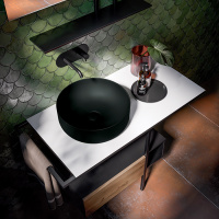 Раковина-чаша 40х15 см, без отв., цвет: черный матовый - Gidratop.ru изображение