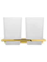 Два стакана для зубных щеток с держателем WONZON & WOGHAND ECLIPSE, Глянцевое золото (WW-9128-LG) - Gidratop.ru изображение