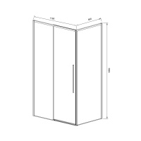 Душевой уголок Slim-N VSR-4SN9011CLGM, 1100*900, вороненая сталь, стекло прозрачное - Gidratop.ru изображение