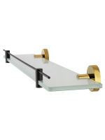 Стеклянная полка для ванной WONZON & WOGHAND MAJESTIC, Черный/Золото (WW-9227) - Gidratop.ru изображение