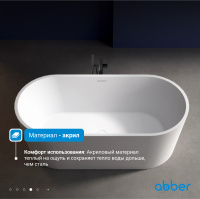 Акриловая ванна ABBER AB9209MW белая матовая - Gidratop.ru изображение