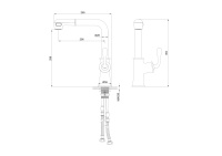 Смеситель для кухни с выдвижным изливом WONZON & WOGHAND, Хром (WW-88439008A-CR) - Gidratop.ru изображение