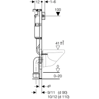 Инсталляция Geberit для унитаза белой клавишей смыва, 111.154.11.2 - Gidratop.ru изображение