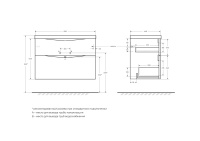 MARINO-H60 База под раковину подвесная с двумя выкатными ящиками, Rovere Nature, 900x450x600, MARINO-H60-900-2C-SO-RN-P - Gidratop.ru изображение