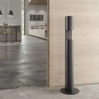 Диспенсер мыльной пены Keuco Plan 14956173137, напольный, сенсорный, питание от батареек, алюминий серебристый анодированный/черно-серый - Gidratop.ru изображение