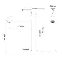Смеситель для раковины высокий WONZON & WOGHAND TOR, Розовое золото (WW-88019073-RG) - Gidratop.ru изображение