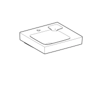 Раковина Geberit iCon с мыльницей, 50 х 48,5 см, перелив и отверстие под смеситель по центру чаши, белая - Gidratop.ru изображение