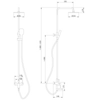 Душевая стойка ABBER Weiss Insel AF8016NB с изливом, черная матовая - Gidratop.ru изображение