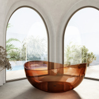 Прозрачная ванна ABBER Kristall AT9705Opal коричневая - Gidratop.ru изображение