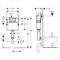 Смывной бачок скрытого монтажа Geberit UP 100 Delta 109.100.00.1 для унитазов, с отводом - Gidratop.ru изображение