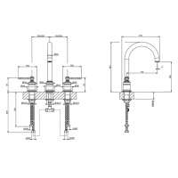 GESSI VENTI20 смеситель для раковины на 3 отверстия,  излив 172 мм., , цвет Warm Bronze Br. PVD - Gidratop.ru изображение