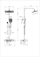 Душевая система с термостатом WONZON & WOGHAND MUSE Lumia, Брашированное золото (WW-B4174-BG) - Gidratop.ru изображение