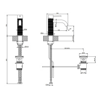 GESSI 316 смеситель для раковины на 1 отверстие, с донным клапаном, излив 123мм, цвет: brushed black metal pvd - Gidratop.ru изображение
