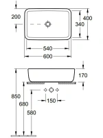 Раковина Villeroy&Boch Architectura 41276001, 54 х 34, на столешницу, альпийский белый - Gidratop.ru изображение