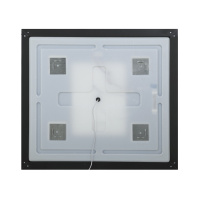 Зеркало в алюминиевой раме со встроенным светильником и сенсорным выключателем по периметру рамы, SPC-KRAFT-800-800-SENS-NERO, 800x800x32 мм - Gidratop.ru изображение