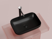 Умывальник чаша накладная прямоугольная (цвет Черный Матовый) Element 500x359x145мм - Gidratop.ru изображение