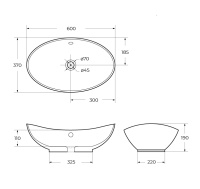Раковина керамическая накладная, овальная BB1087 - Gidratop.ru изображение