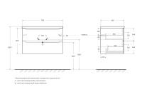 ETNA База под раковину подвесная с двумя выкатными ящиками, с доводчиками, Rovere Bianco, 800x455x500, ETNA-800-2C-SO-WO-P - Gidratop.ru изображение