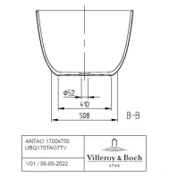 Ванна квариловая Villeroy&Boch Antao UBQ170TAO7V-01, 170 x 75 см, отдельностоящая, белый - Gidratop.ru изображение