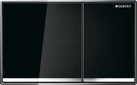Клавиша Geberit Sigma Type 60 115.640.SJ.1, двойной смыв, цинковое литье, стекло черное - Gidratop.ru изображение