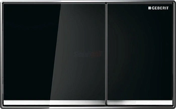 Клавиша Geberit Sigma Type 60 115.640.SJ.1, двойной смыв, цинковое литье, стекло черное