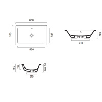 Catalano Zero Раковина встраиваемая под столешницу 60*37, цвет белый глянцевый - Gidratop.ru изображение
