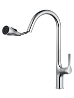 Смеситель для кухни с выдвижным изливом WONZON & WOGHAND, Хром (WW-AE54123-CR) - Gidratop.ru изображение