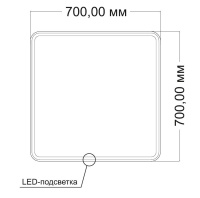 Зеркало LED VLM-3VC7007 700х700 c сенсорным выключателем и диммером - Gidratop.ru изображение