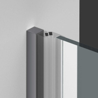 Душевая дверь Alpha VDP-3AL800CLGM , вороненая сталь, стекло прозрачное - Gidratop.ru изображение