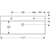 Раковина Geberit Xeno2, с двумя отверстиями под смесители,120 см - Gidratop.ru изображение