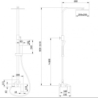 Душевая стойка ABBER Wasserfall AF8616SPL с изливом, сатин - Gidratop.ru изображение