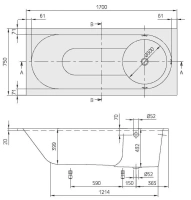 Ванна Villeroy&Boch Libra UBQ170LIB2V-01, 170 x 75 см, Quaryl®, alpin - Gidratop.ru изображение