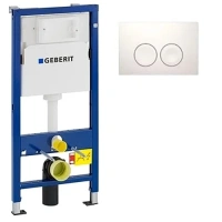 Инсталляция Geberit Duofix Delta UP100 458.103.00.1 для унитаза, с белой кнопкой смыва 115.125.11.1 - Gidratop.ru изображение