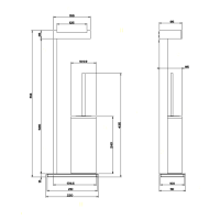 Gessi Rettangolo стойка с держателем для туалетной бумаги и ершиком, напольная, цвет: хром/черный - Gidratop.ru изображение