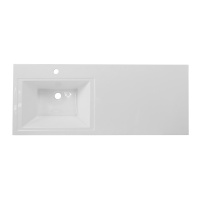 Раковина из литьевого мрамора, левосторонняя, 1200x480x156, BB1200/480-LV-MR-L - Gidratop.ru изображение