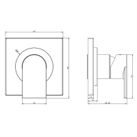 Gessi Emporio Via manzoni внешние части для настенного смесителя на 1 позицию, цвет: Black XL - Gidratop.ru изображение