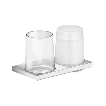 Держатель Keuco Edition 11 11153059000, со стаканом и дозатором для жидкого мыла, цвет никель шлифованный