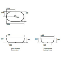Раковина 60х40 см, без отв., накладная, цвет: Borgogna matt - Gidratop.ru изображение