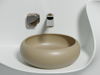 Умывальник чаша накладная круглая (цвет Капучино Матовый) Element 360x360x120мм - Gidratop.ru изображение