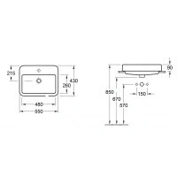 Раковина Villeroy&Boch Architectura 41935501, 55 см, фарфор, Альпийский белый - Gidratop.ru изображение