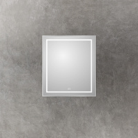 Зеркало в алюминиевой раме со встроенным светильником, сенсорным выключателем и подогревом, SPC-KRAFT-700-800-LED-TCH-WARM, 700x32x800 мм - Gidratop.ru изображение