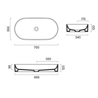 Catalano Zero Раковина накладная, без перелива 70x35 h12, цвет белый глянцевый - Gidratop.ru изображение