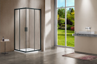 Душевой уголок Garda VSS-1G8090CLB, 900*800, черный, стекло прозрачное - Gidratop.ru изображение