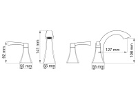 Смеситель для раковины на 3 отверстия WONZON & WOGHAND FLEX, Брашированное золото (WW-88083095-BG) - Gidratop.ru изображение