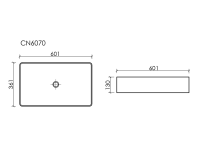 Раковина накладная прямоугольная 601x361x130, цвет черный матовый, арт. CN6070MB - Gidratop.ru изображение