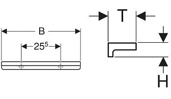 Полка прямая Geberit Renova Plan 299160000, 60 см, белый