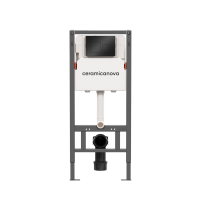 Система инсталляции для унитазов CERAMICANOVA Balance с кнопкой смыва Square, цвет черный матовый, с креплениями, арт. CN121002MB - Gidratop.ru изображение