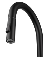 Смеситель для кухни с выдвижным изливом WONZON & WOGHAND, Черный матовый (WW-A20782-MB) - Gidratop.ru изображение