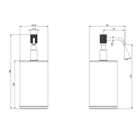 GESSI VENTI20 дозатор для жидкого мыла настольный, цвет белый, фурнитура Brass PVD - Gidratop.ru изображение