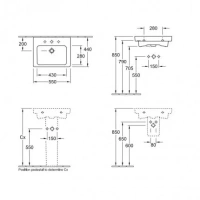 Раковина Villeroy&Boch Subway 2.0, подвесная, альпийский белый, 55 х 44 см, 7113 - Gidratop.ru изображение